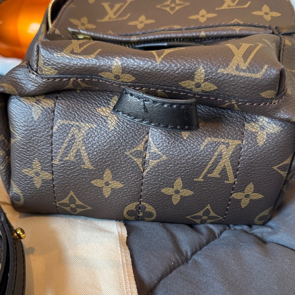Monogram Mini Backpack in Brown and Gold - Picture 4 of 5